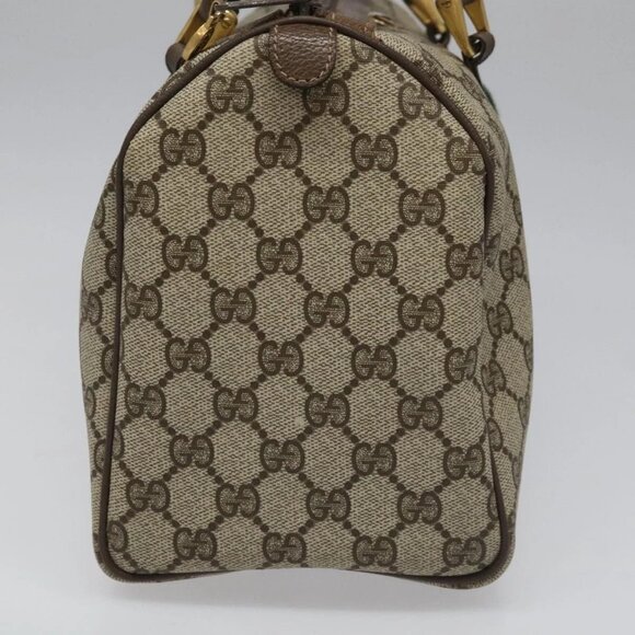 GUCCI GG Supreme Web Sherry Line Boston Bag PVC Beige Red - Picture 4 of 16